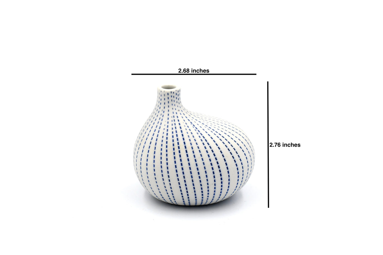 AFT Omo Blue Dotted Mini Porcelain Bud Vase