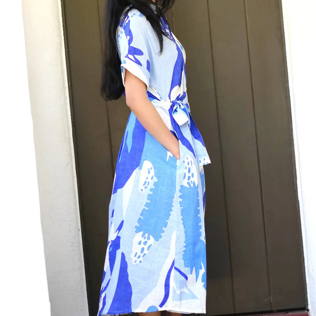 Dolma - Brigitte Abstract Print Dress Blue Multi