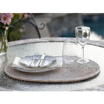 Rattan Oval Placemat (White Wash)