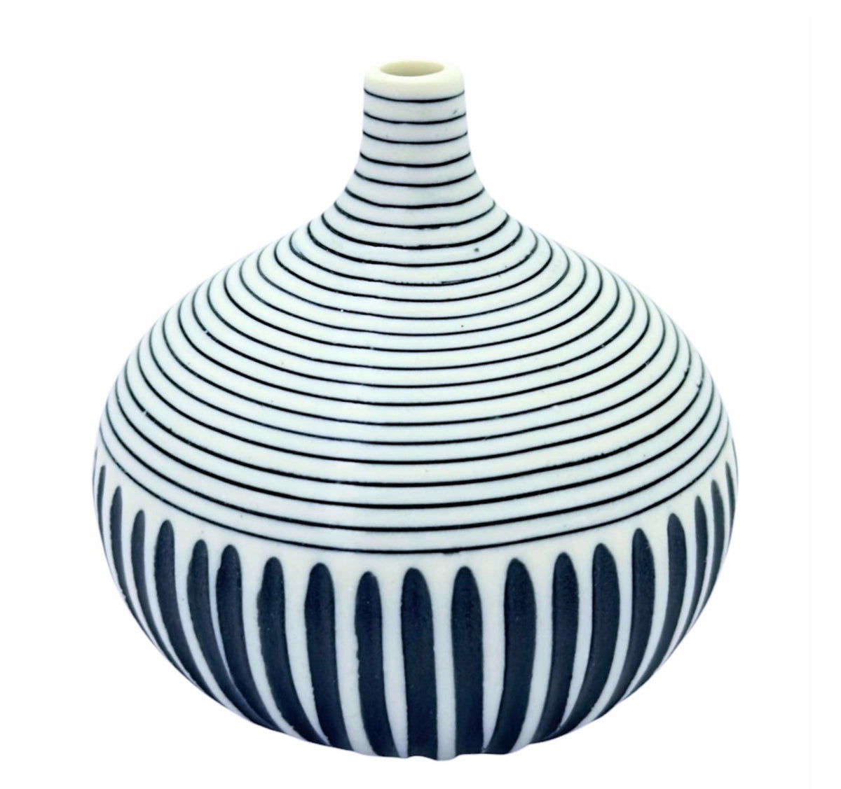 Art Floral Trading CONGO TINY S-Handcrafted Multi-Striped Porcelain Bud Vase