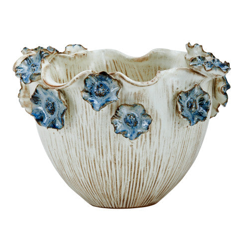 Blue Lily Flowers Design Vase