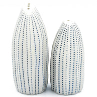 Art Floral Trading Seda Handcrafted Dotted Porcelain Salt and Pepper Shaker Set