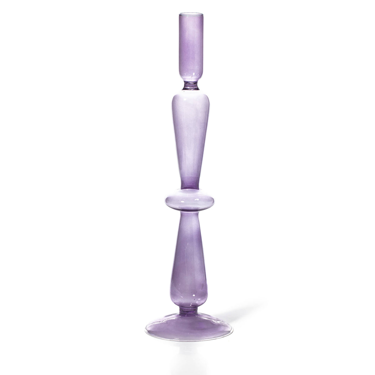 MÆGEN Coloured Glass Taper Candle Holder in Lilac
