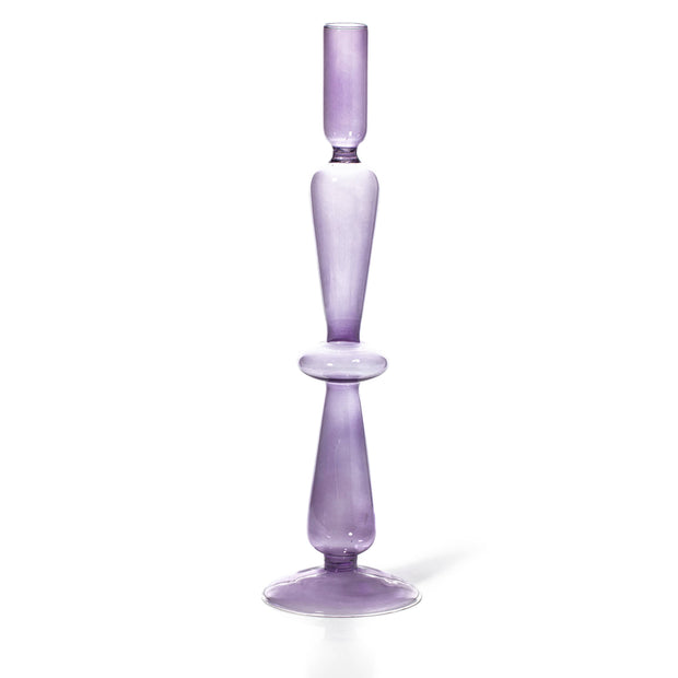 MÆGEN Coloured Glass Taper Candle Holder in Lilac