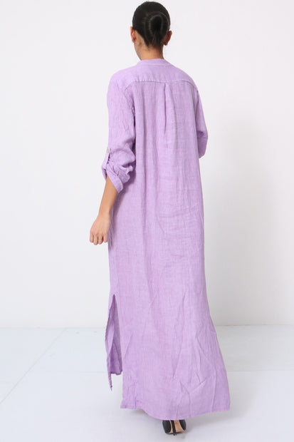 LÉA & LUC Button Down Long Linen Dress