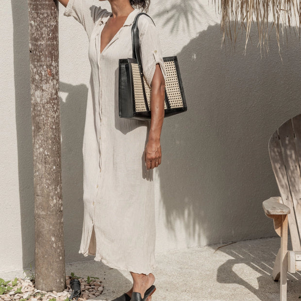Raja Leather and Cane Everyday Bag