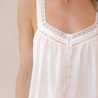 Hazel White Cotton Nightgown