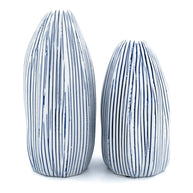 Art Floral Trading Seda Handcrafted Striped Porcelain Salt and Pepper Shaker Set