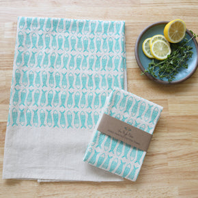 The High Fiber Handprinted Fish Kitchen Towel