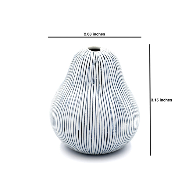 AFT Striped Gugu Pear Small Porcelain Bud Vase