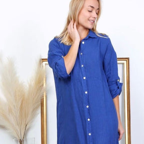 LÉA & LUC Full Button-Down Collared Dress