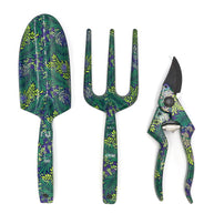 Fork, Trowel and Secateurs Garden Tool Set - William Morris Larkspur Design