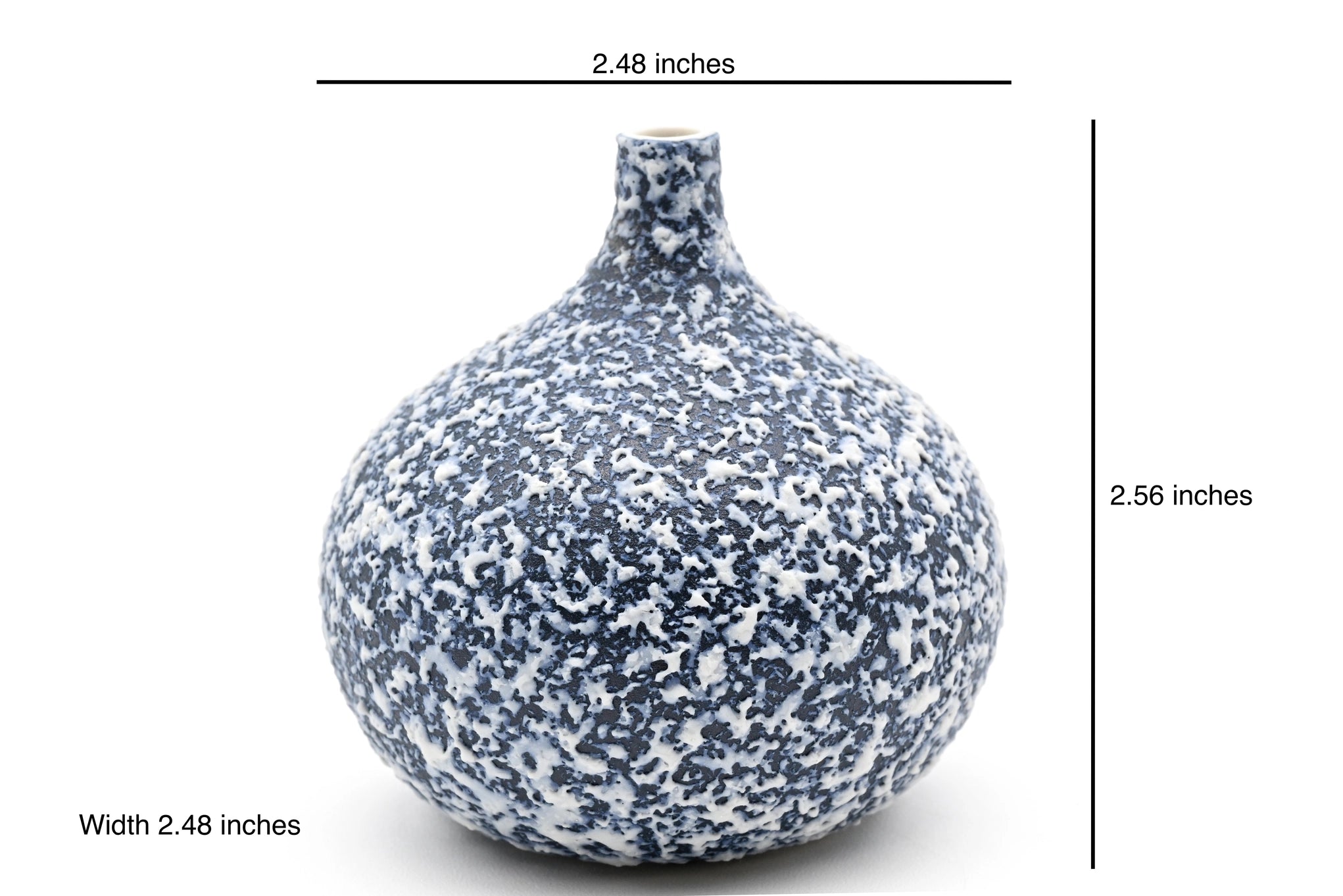 AFT Blue Spotted Congo Tiny S-Handcrafted Porcelain Bud Vase