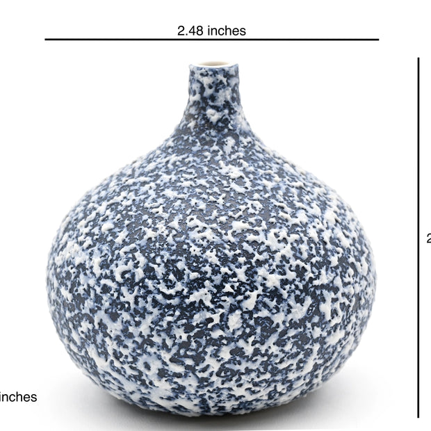 AFT Blue Spotted Congo Tiny S-Handcrafted Porcelain Bud Vase