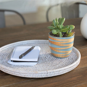 Artifacts Trading Company Rattan Round Flat Tray