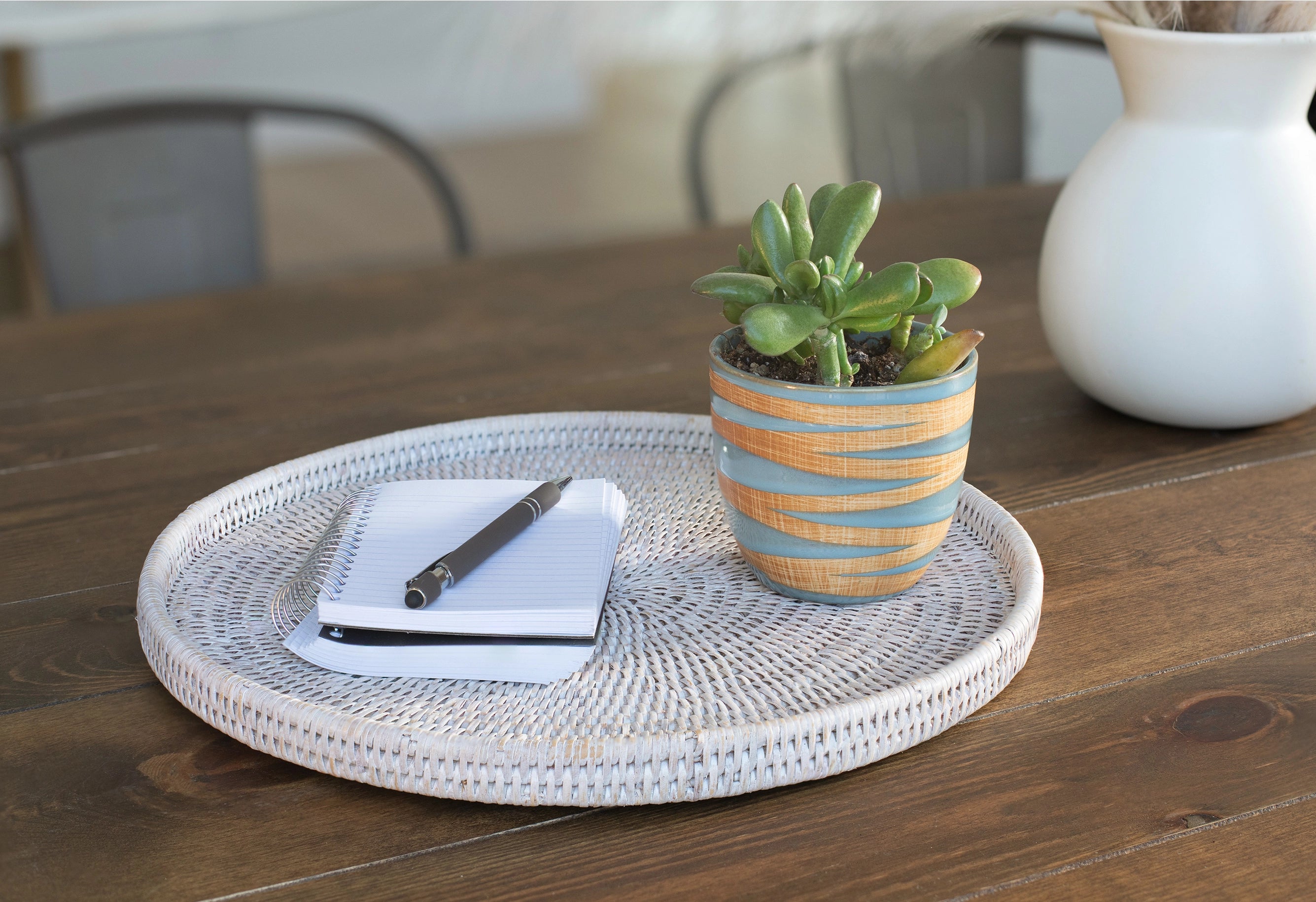 Artifacts Trading Company Rattan Round Flat Tray