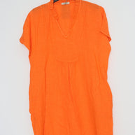 LÈA & LUC Short Linen Dress with Ruffled Collar
