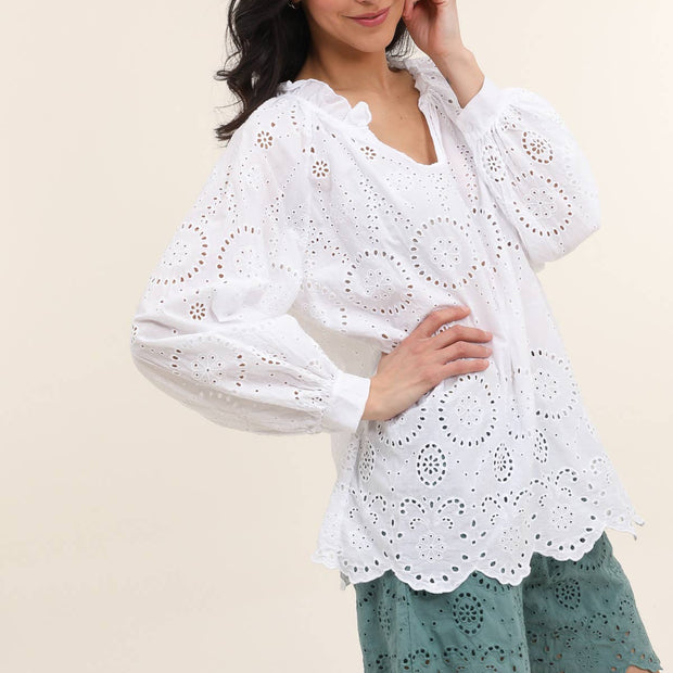 LÈA & LUC Broderie Anglaise 100% Cotton Blouse