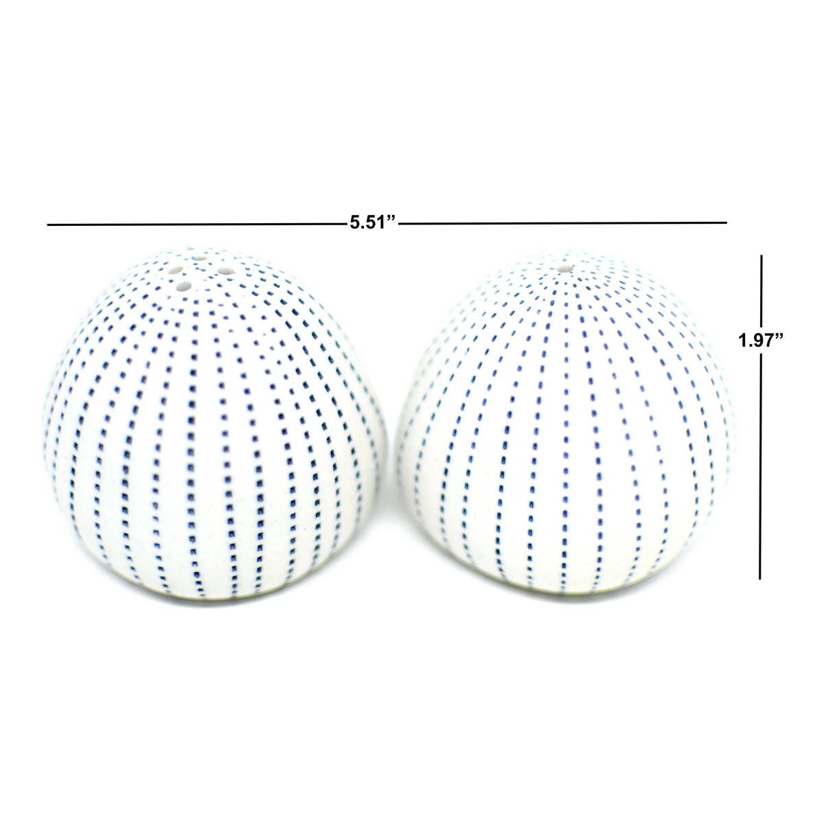 Art Floral Trading Pebble Handcrafted Dotted Porcelain Salt and Pepper Shaker Set