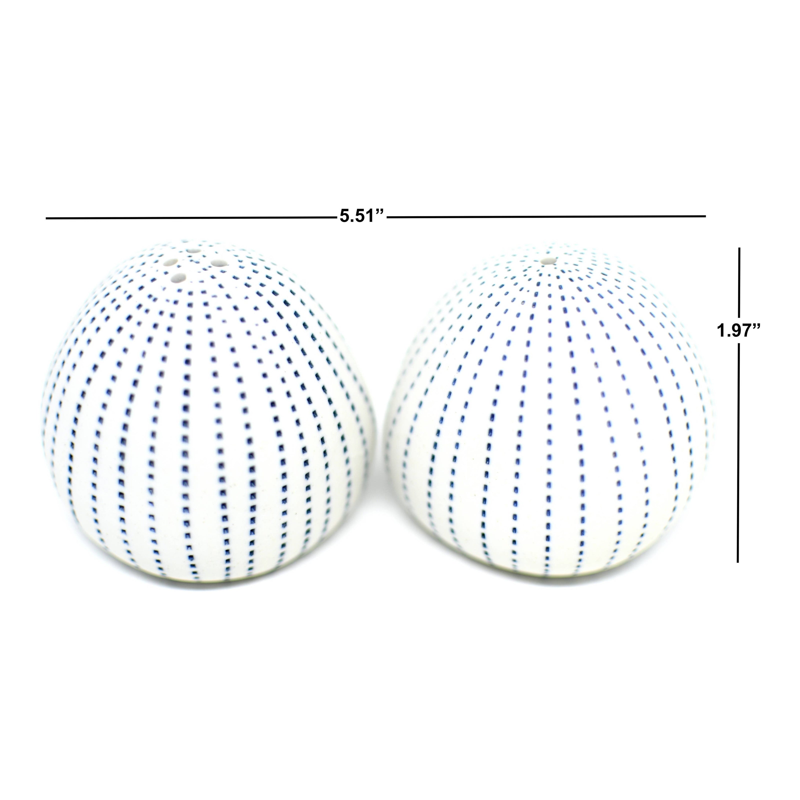 Art Floral Trading Pebble Handcrafted Dotted Porcelain Salt and Pepper Shaker Set