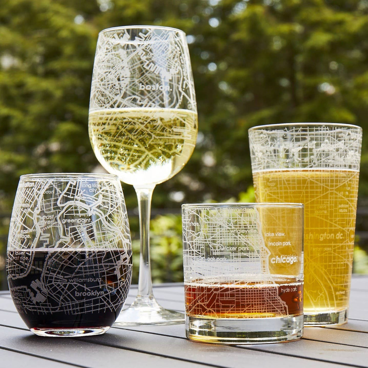 Well Told Richmond, VA City Map Stemless Wine Glass