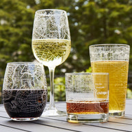 Well Told Richmond, VA City Map Stemless Wine Glass