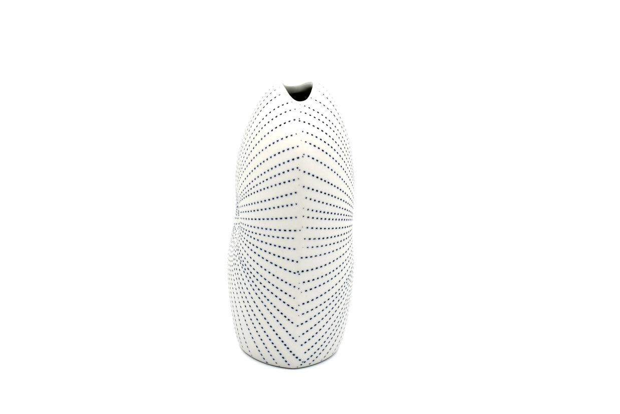 AFT Blue Dotted Diva Tall Mini S-Handcrafted Porcelain Bud Vase