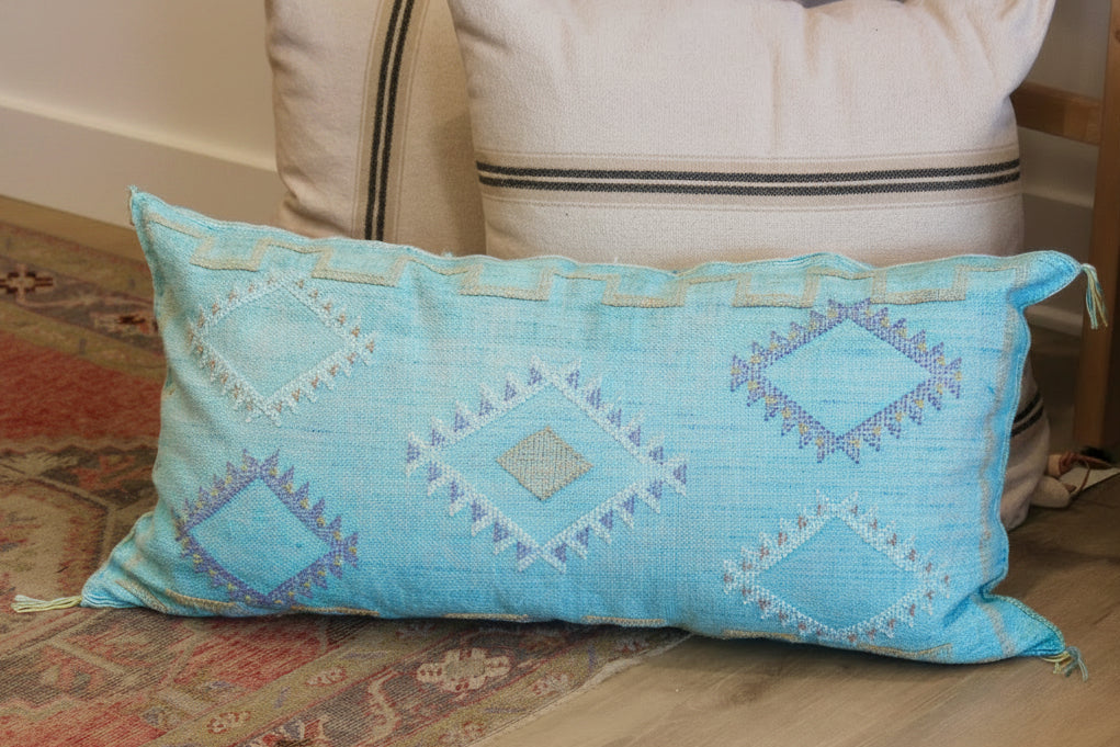 Eclectic Collective Turquoise Sabra Lumbar Pillow