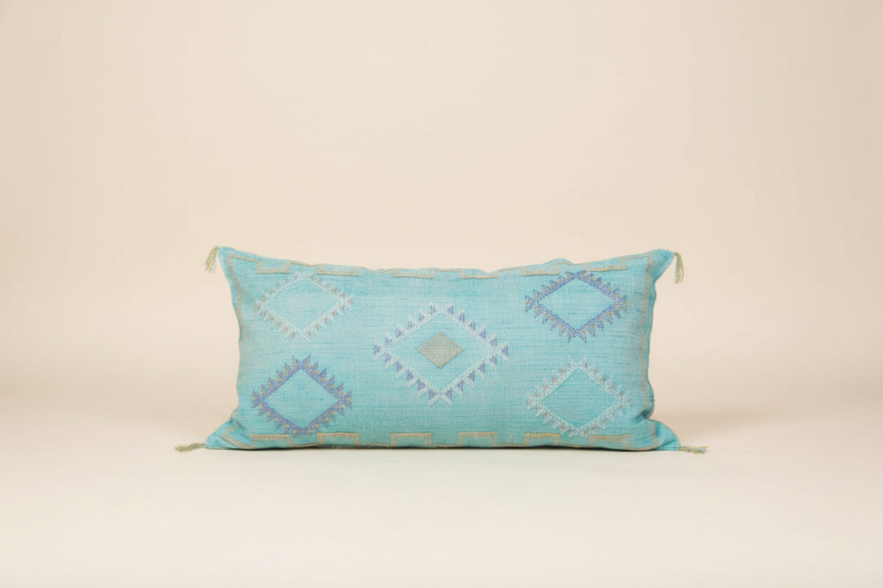 Eclectic Collective Turquoise Sabra Lumbar Pillow