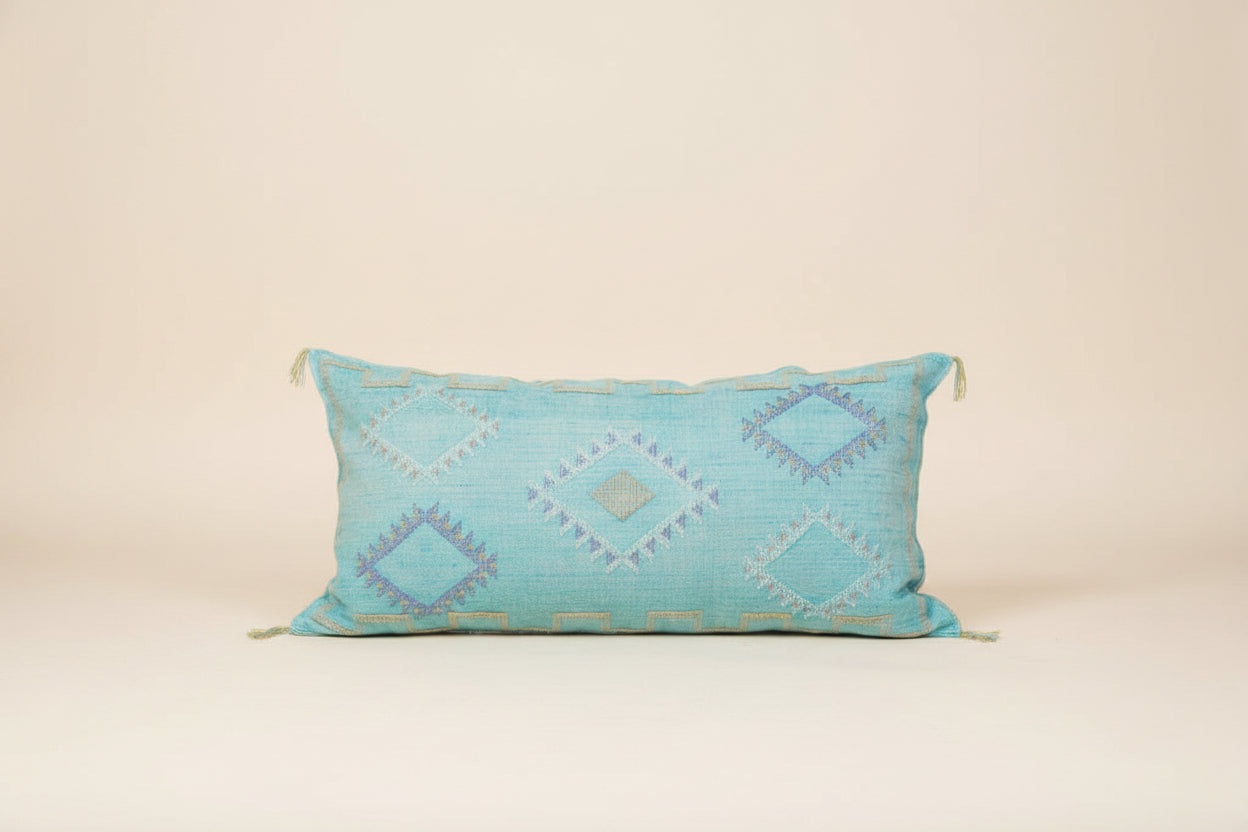 Eclectic Collective Turquoise Sabra Lumbar Pillow