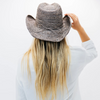 Emilia Adjustable Crochet Raffia Western Drifter Cowboy Hat