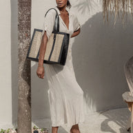 Raja Leather and Cane Everyday Bag