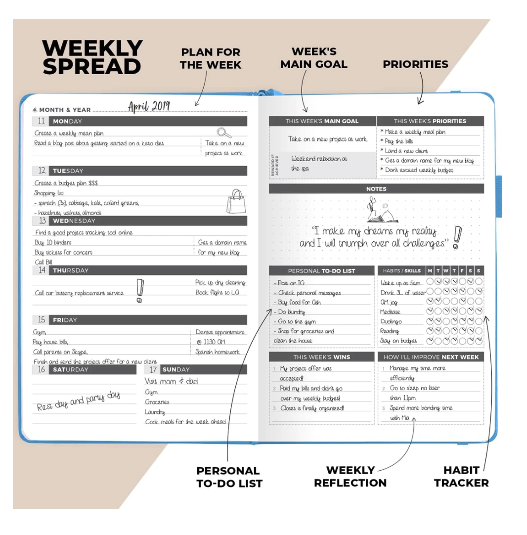 Clever Fox Planner – Undated Weekly & Monthly Planner