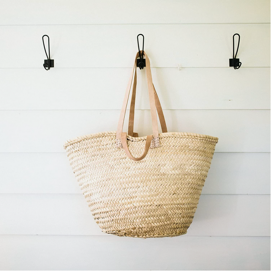 French Basket Tote Bag with Double Handles