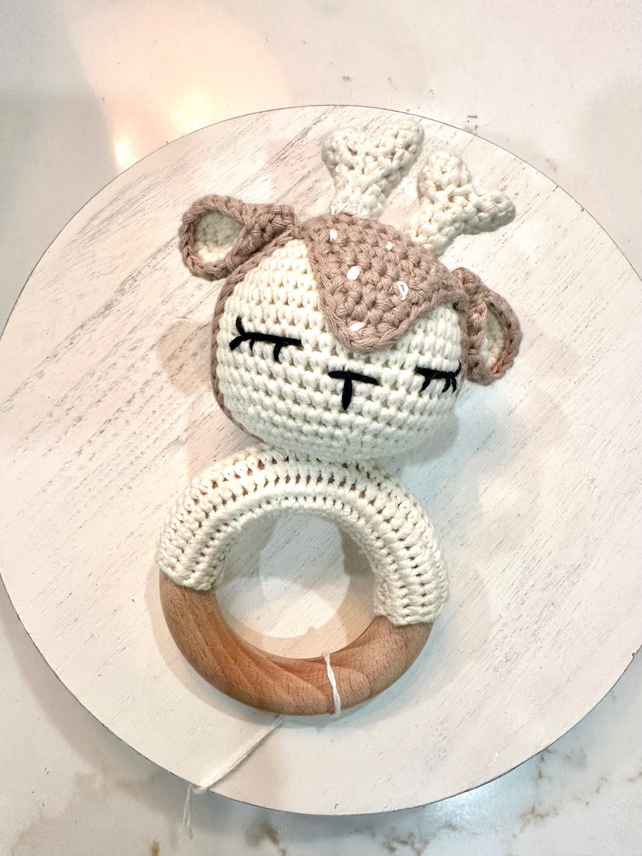 Annie & Charles- Crocheted Baby Rattle
