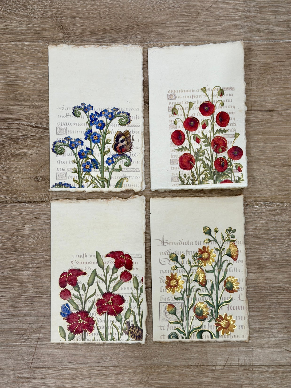 Epigr'am Anne of Brittany Flower Motif Parchment Paper Card