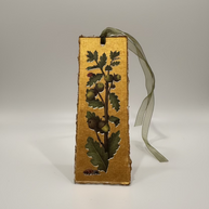 Bookmark with botanical illustration on a plain background