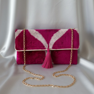 Silk Velvet Ikat Clutch