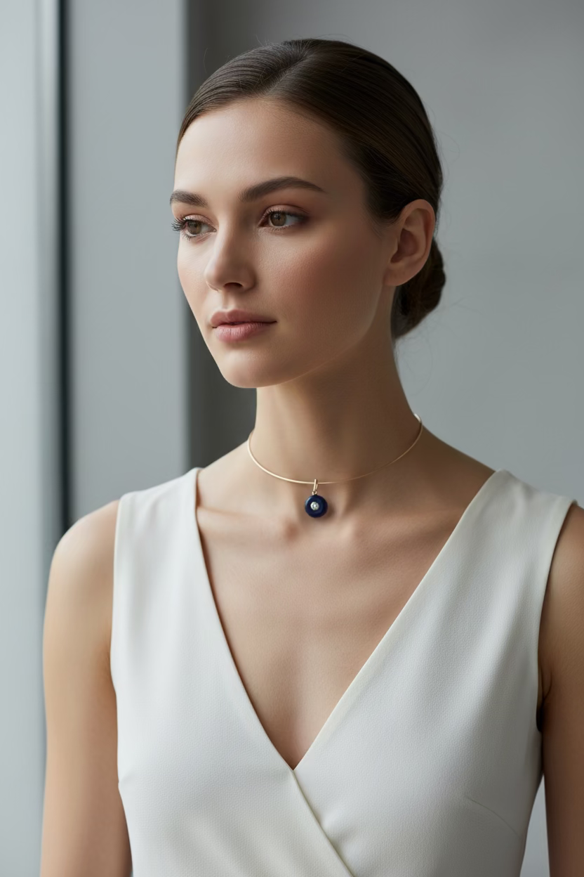 Thatch Monet Choker with Bon Bon Lapis Charm