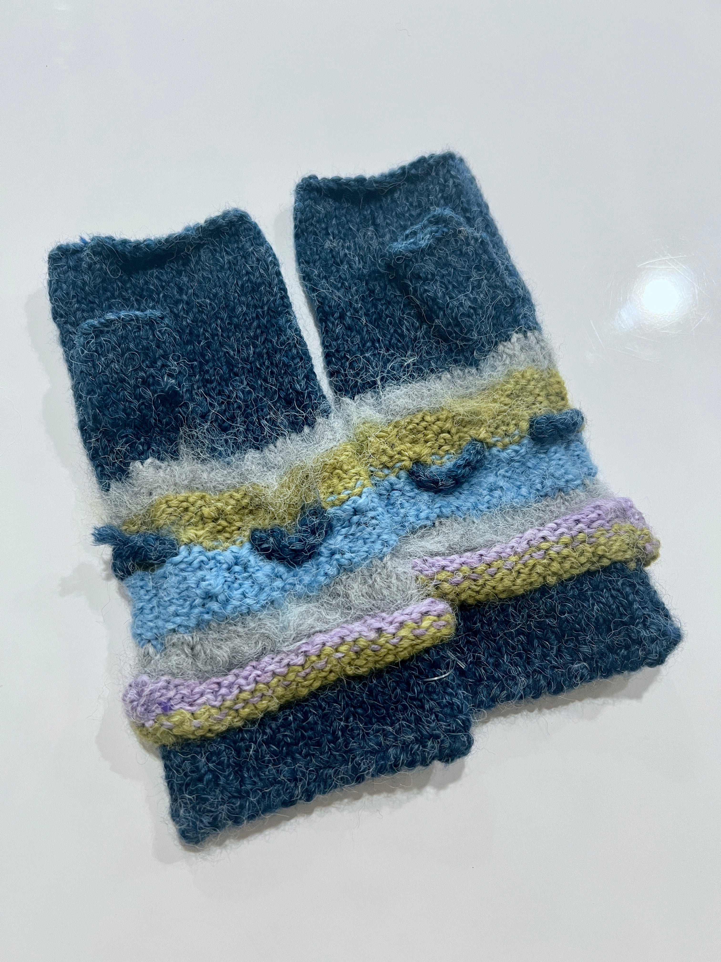 Cheek to Cheek Bianca & Ivan - Striped Hand Crochet Hat and Mittens