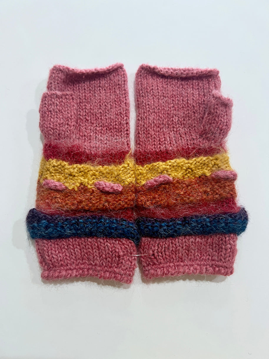Cheek to Cheek Bianca & Ivan - Striped Hand Crochet Hat and Mittens