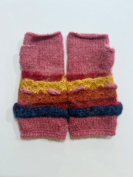 Cheek to Cheek Bianca & Ivan - Striped Hand Crochet Hat and Mittens