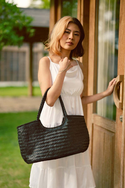 Pink Haley - Jolene Handwoven Leather Tote