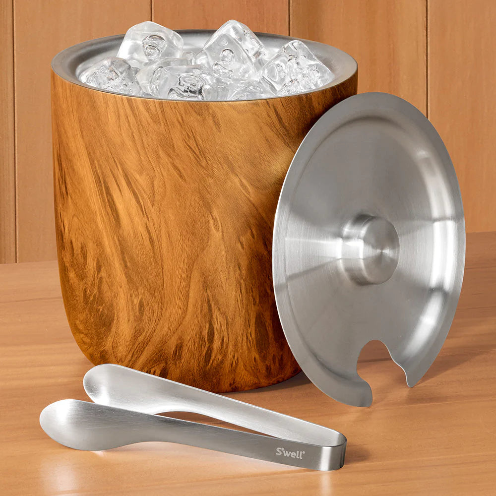S'well Teakwood Ice  Bucket with Tongs