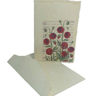 Card with floral design and matching envelope on a white background