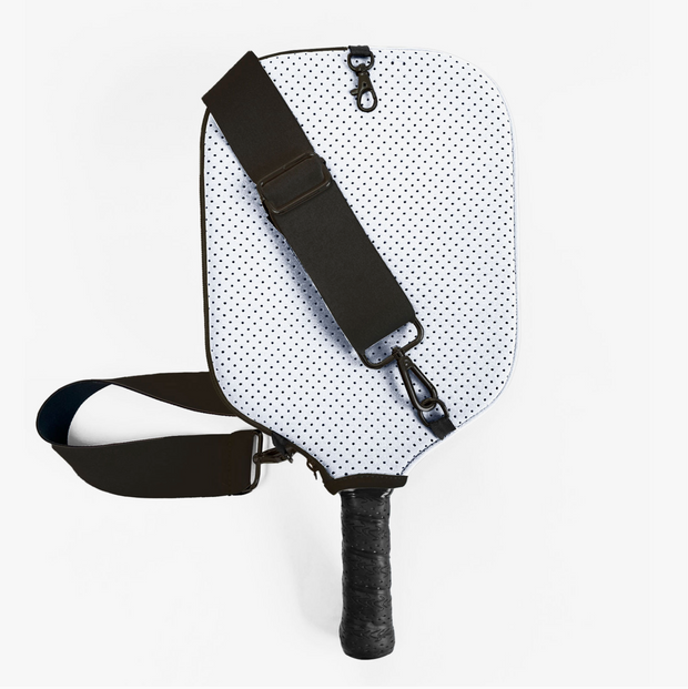 Posh Pickler - Pickleball Paddle Cover w/ Shoulder Strap, Storage and Clip and Ball Holder / Water Bottle Storage Pouch