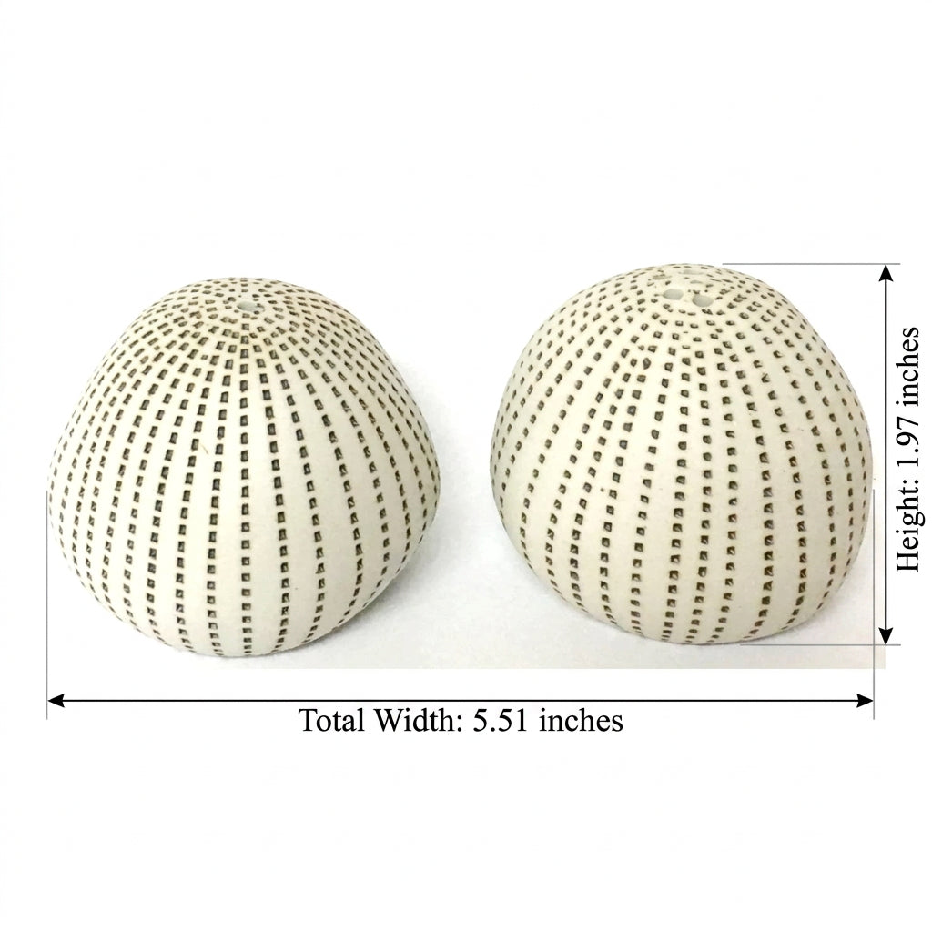 Art Floral Trading Brown Dotted Pebble Porcelain Salt and Pepper Shaker Set