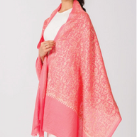 Paisley Embroidered Wool Shawl