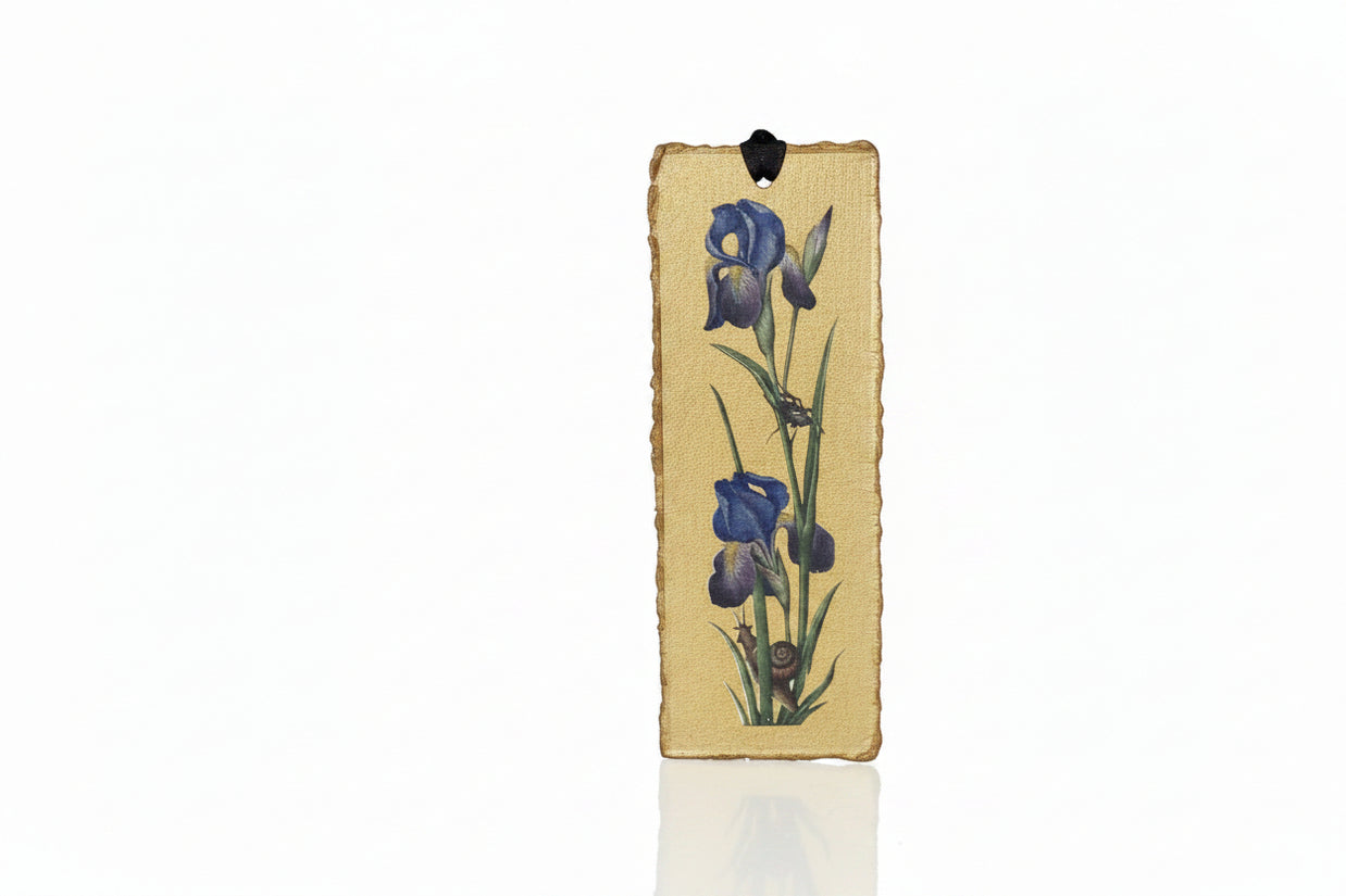 Epigr'am Strawberries and Irises Gold Illumination Bookmark