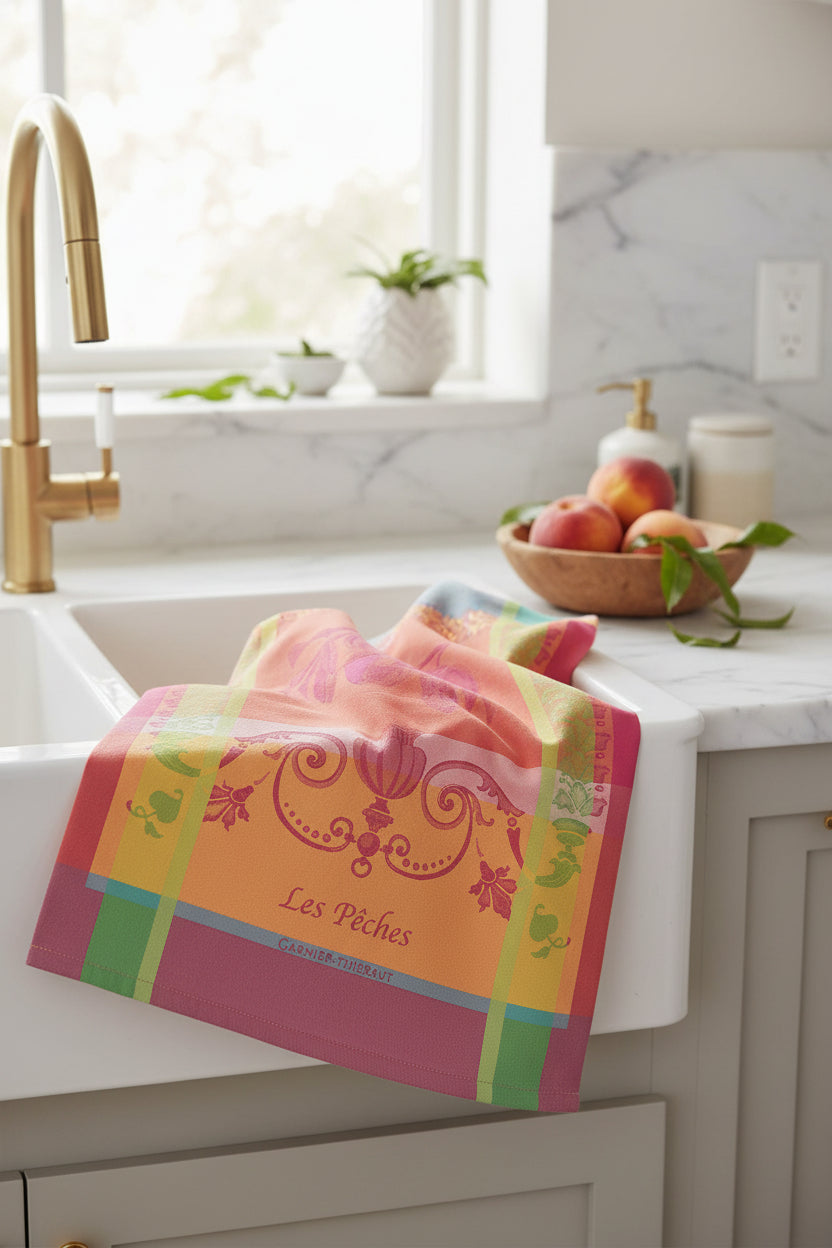 Garnier Thiebaut Les Peches Rose Kitchen Towel